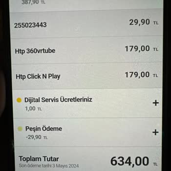 360 Vrtube Turkcell Paycell Haberim Olmadan Para Kesilmiş, Şikayet