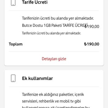 Vodafone Bütçe Dostu 1 GB Paketindeki Haksız Fatura