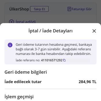 Ülker Siparişimi 18 Gün Sonra Sebepsiz İptal Etmiş