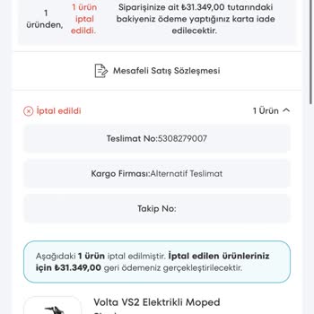 A101 Volta Vs2 Müşteri Hizmetlerinin Hatası Yüzünden İptal Edilmesi