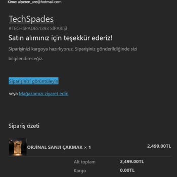 TechSpades (techspades.com) Techspades 1 Aydan Fazladır Siparişim Teslim Edilmedi