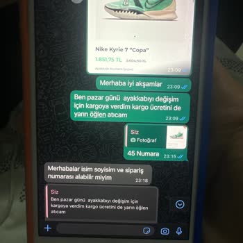 Sneakersonline.tr Değişim Yollamıyor Oyalıyor