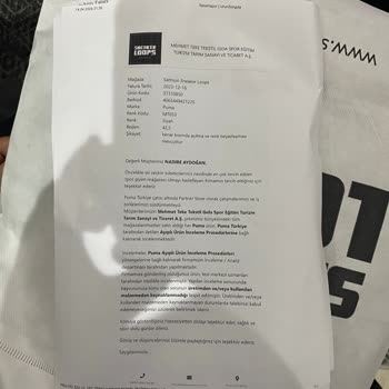 Puma Spor Ayakkabı Şikayet