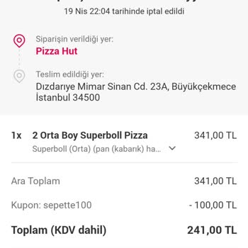 Pizza Hut Hüsran 2 Saat Gecikme Nedir