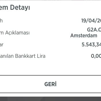 Ziraat Bankası G2a.com'dan Ziraat Kartımla İzinsiz İşlem Yapılmış