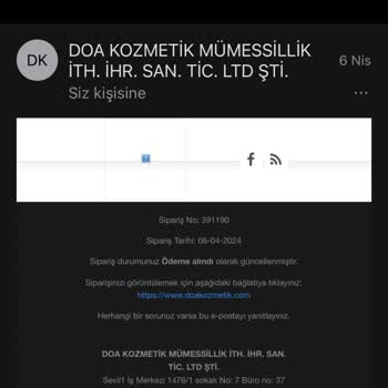 Doa Kozmetik Parasını Ödediğim Ürünleri Göndermiyor Ve Yanıt Vermiyor.