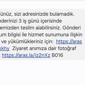 Aras Kargo Kargom Adresimde Olduğum Halde Bana Ulaşmadı