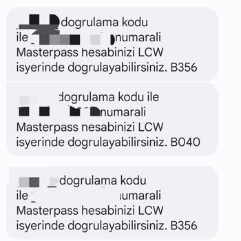Masterpass Hesabinizi LCW İşyerinde Doğrulayabilirsiniz Bildirimi