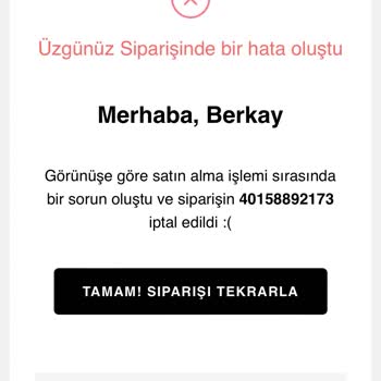 Bershka'nın Ürün Tedarik Edemeyişi İle Birlikte Mağdur Olmam