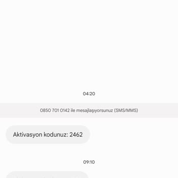 0850 701 01 42 Numarasından Aktivasyon Kodu Geliyor