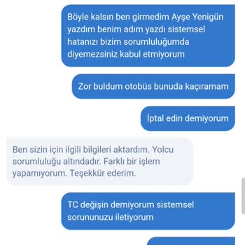 Obilet Sistemsel Sorunu Müşteri Danışmanının Beni Başından Savması