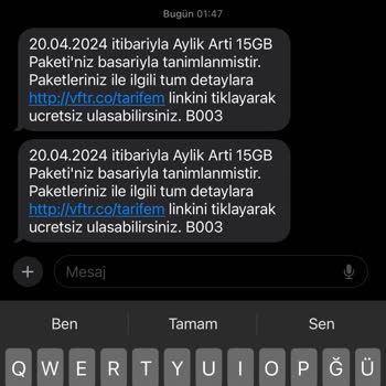 Vodafone Ek Paket İptali
