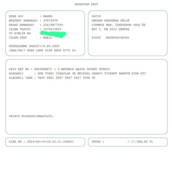 Ece Medikal Sevkiyat Ücreti Kesintisi