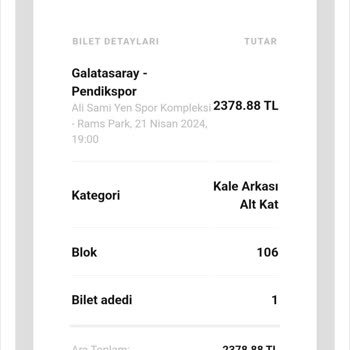 Seatpin Galatasaray Pendikspor Maçı Mağduriyet