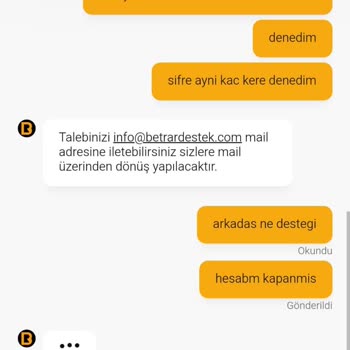 Betrar Hesap Kapatma Kazanca El Koyma