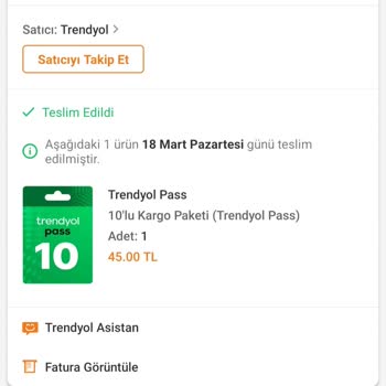 Trendyol Pass Hakkımı Aldılar.