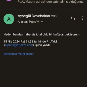 Epttavm'den Aldığım Ürün Gelmemekle Kalmadı Bir De İptal Edildi.