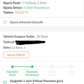 La Sarta Siparişim Hala Hazırlanıyor Kaç Haftadır