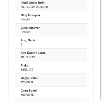 Otoyol A. Ş  İcraya Verilip Haberim Olmayan Borç