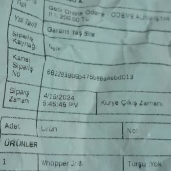 Burger King Getir Yemek Hatalı Ürün