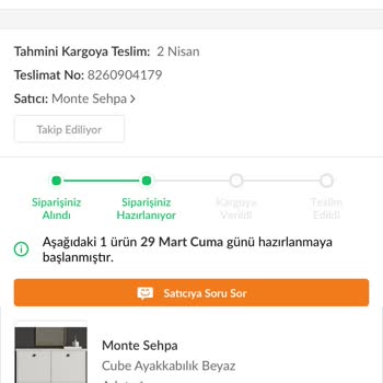 Monte Sehpa Siparişim Ulaşılmıyor İlgisiz Satıcı