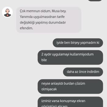 Vodafone İzinsiz Yeni Tarifeye Geçme