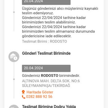 MNG Kargo Tekirdağ Rodosto Evde Olama Rağmen Kargom Gelmedi