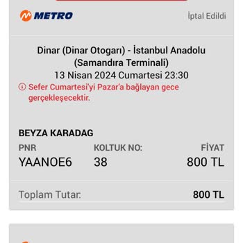 Obilet Para İadesi Gerçekleşmedi