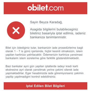 Obilet Para İadesi Gerçekleşmedi