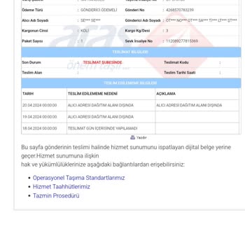 Aras Kargo Kargomu Eve Teslim Etmiyor