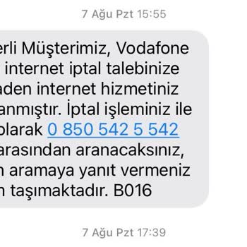 Vodafone Evde İnternet Müşteri Hizmetleri Sorumsuzluğu