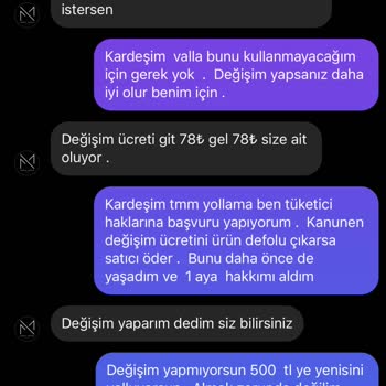 Moda Joker Ayvalık Defolu Ürünü Geri Almamak İçin Kargo Bedelini