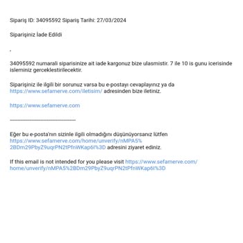 Sefamerve İade Ücreti Yatmadı