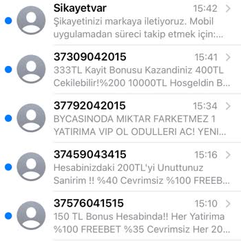 Vodafone Bahis Sitesinden Gelen SMS'leri Engelleme
