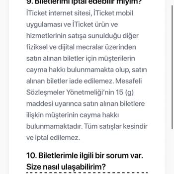 iticket.com.tr İade Politikası Yer Almamaktadır.
