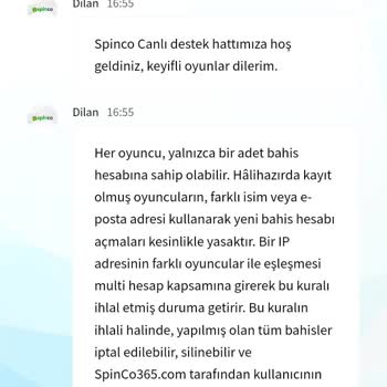 Spinco.com Deneme Bonusu Vermemek İçin Aynı IP Yalanı