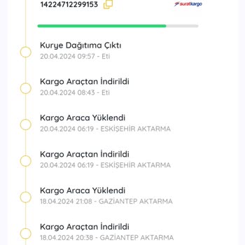 Sürat Kargo Teslim Edilmeyen Kargo