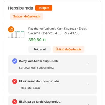 Hepsiburada Paşabahçe Kavanozu Eksik Ürün Yolladılar