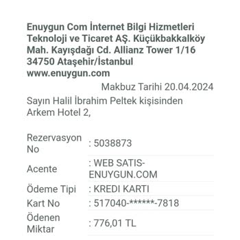 Enuygun.com Ücret İadesi Talep Ediyoruz