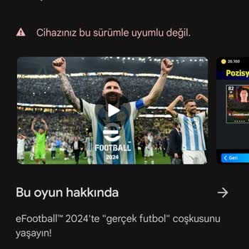 Samsung Galaxy A13 Efootball 2024 İnmiyor Yüklenmiyor