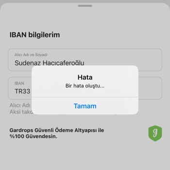 Gardrops IBAN Kabul Etmiyor