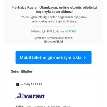 Varan Turizm Ücret İadesi Talebi