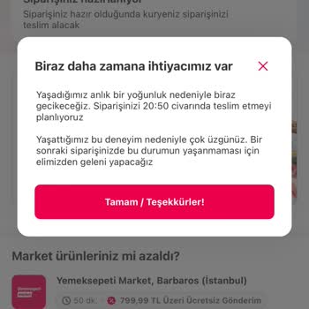 Yemeksepeti Teslimat Süresi Sürekli Artıyor