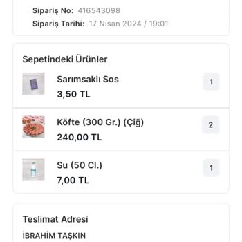 Migros Yemek Eksik Ürün Gönderimi