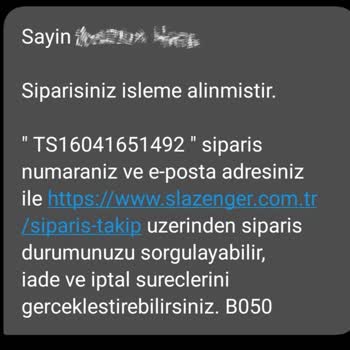 Slazenger Siparişim İçin Hala Hazırlanıyor Deniyor.
