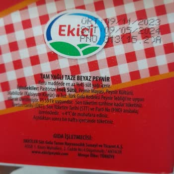 Ekici Peynir Kutusu Şişmiş Ekici Beyaz Peynir