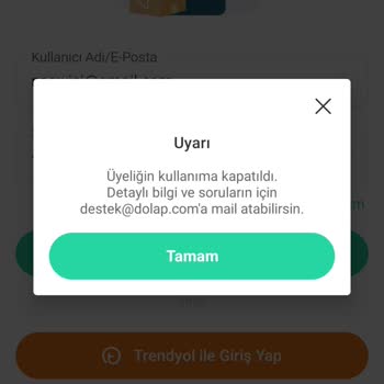 Dolap Uygulaması Hesap Kapatılması!