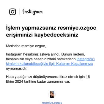 Instagram Hesabım Askıya Alındı