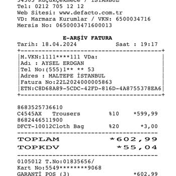 DeFacto Keten Pantolonum Çekti