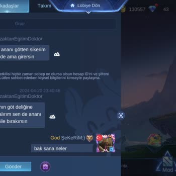 Mobile Legends Oyunda Küfür Eden Kişinin Cezalandırılmasını Talep Ediyorum